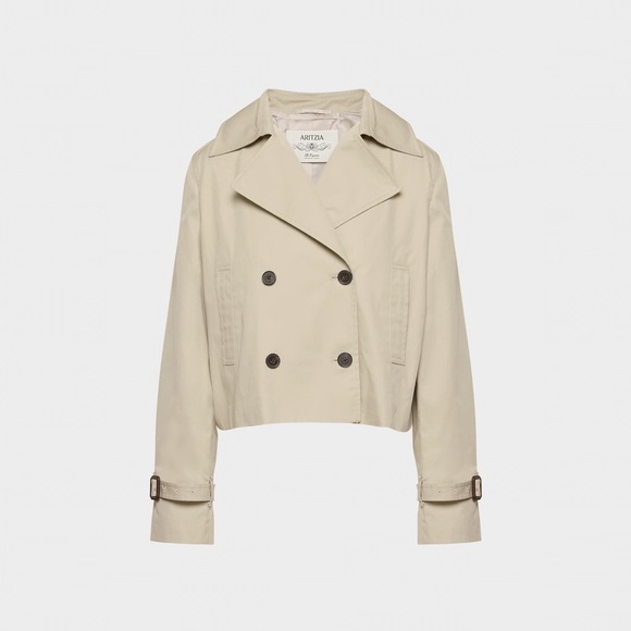 Aritzia Jackets & Blazers - NWT Aritzia The Esquire Cropped Trench Coat - City Twill Marcona Beige Size XS